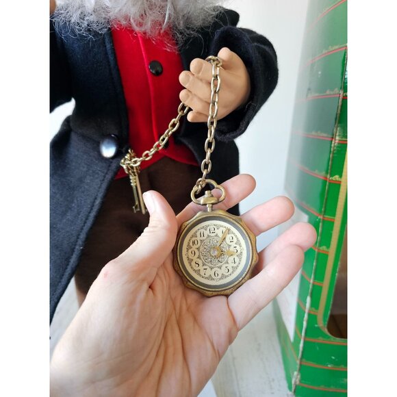 Enchanted forest scrooge vintage elf clock motionette Xmas decor 24-in - Picture 9 of 11